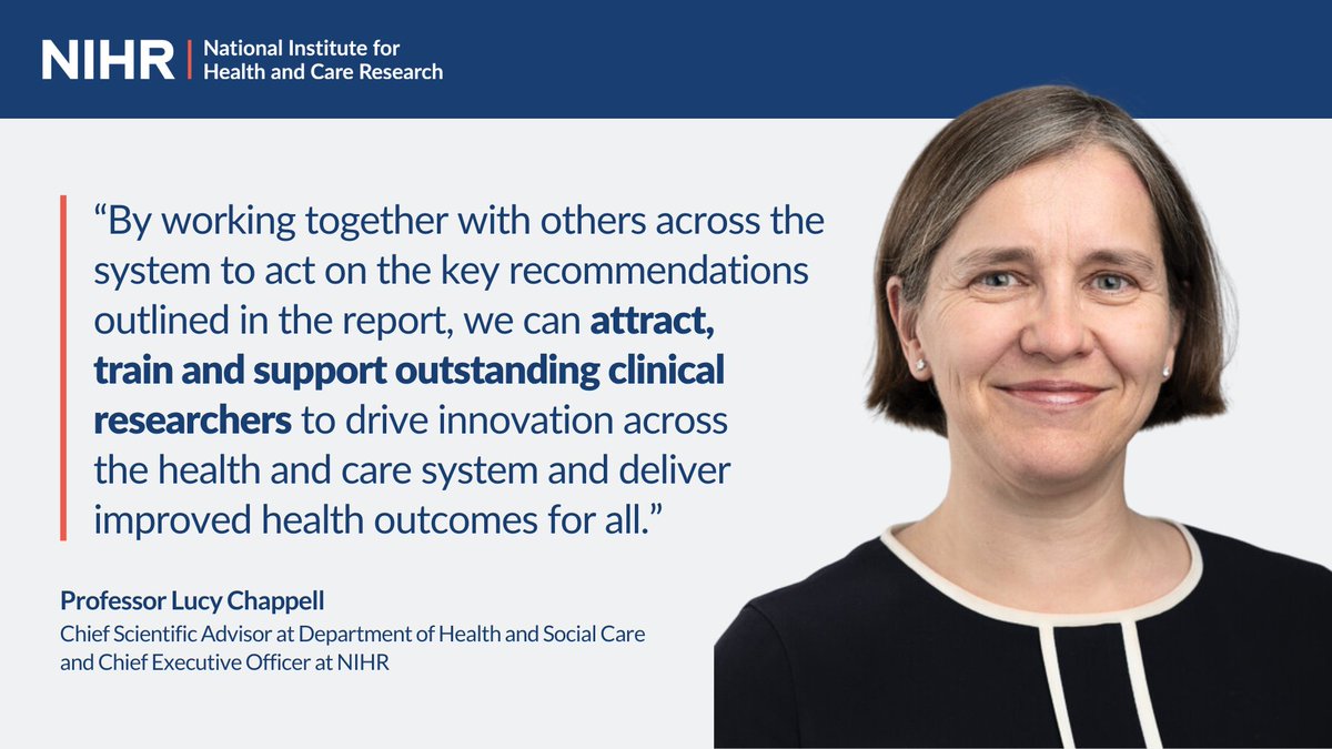 National Institute for Health and Care Research (@nihrresearch) on Twitter photo A new report has outlined an urgent need to address the declining number of clinical researchers in the UK. Professors <a href="/LucyChappell2/">Lucy Chappell</a> and <a href="/WaljitD/">Waljit Dhillo</a> alongside other key partners contributed to the report and a set of key recommendations to tackle the issue at a national level. A new report has outlined an urgent need to address the declining number of clinical researchers in the UK. Professors <a href="/LucyChappell2/">Lucy Chappell</a> and <a href="/WaljitD/">Waljit Dhillo</a> alongside other key partners contributed to the report and a set of key recommendations to tackle the issue at a national level.