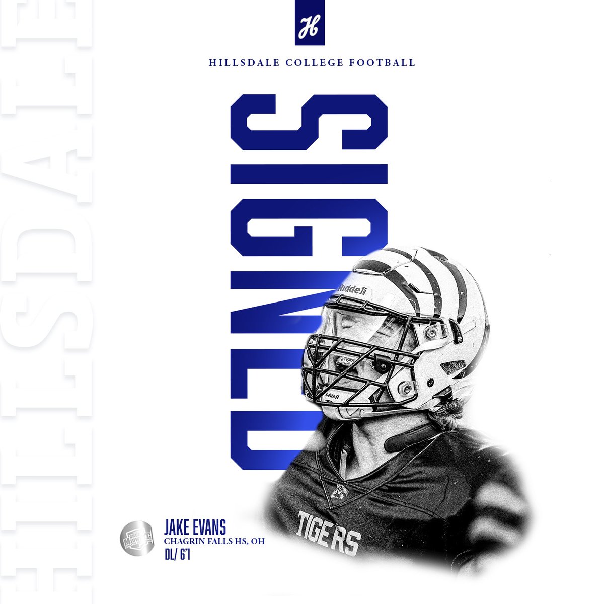 Excited to welcome Jake to the Hillsdale College Football Family!  🏈#ChargeOn #NSD25