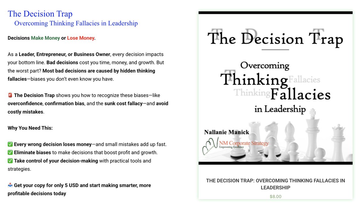 ExecMastery's tweet image. We #lose more to our own #missteps than to #tariffs, #restrictions, or others. 

The real challenge isn’t what’s out of our control—it’s what we #fail #to #control. 

It’s time to take back control.

nmcorporatestrategy.com/product/the-de…