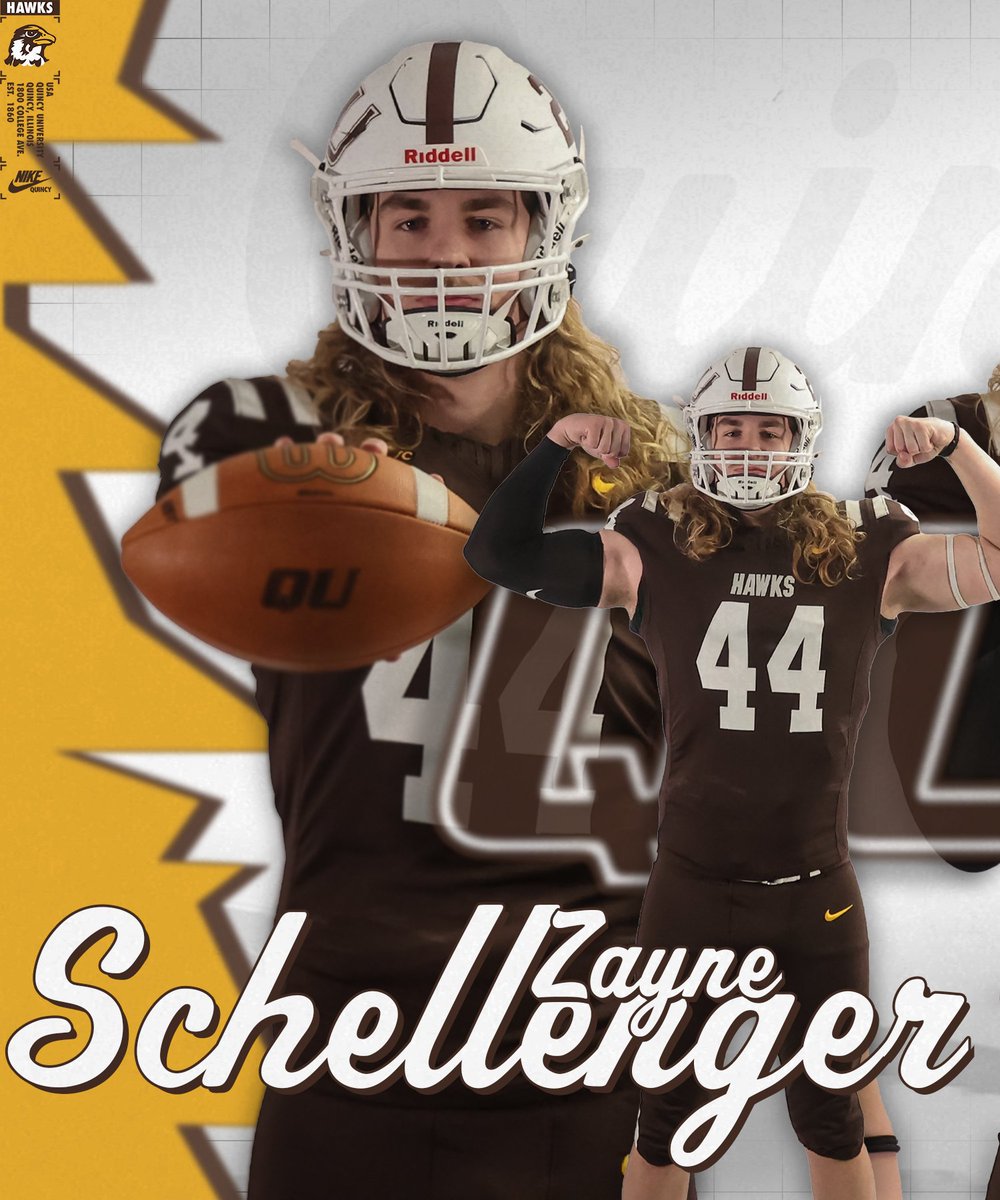 QUHawksFootball's tweet image. Hawk Nation, let's welcome Tight End, Zayne Schellenger @wzschellenger, from De Smet Jesuit High School to the Gem City!