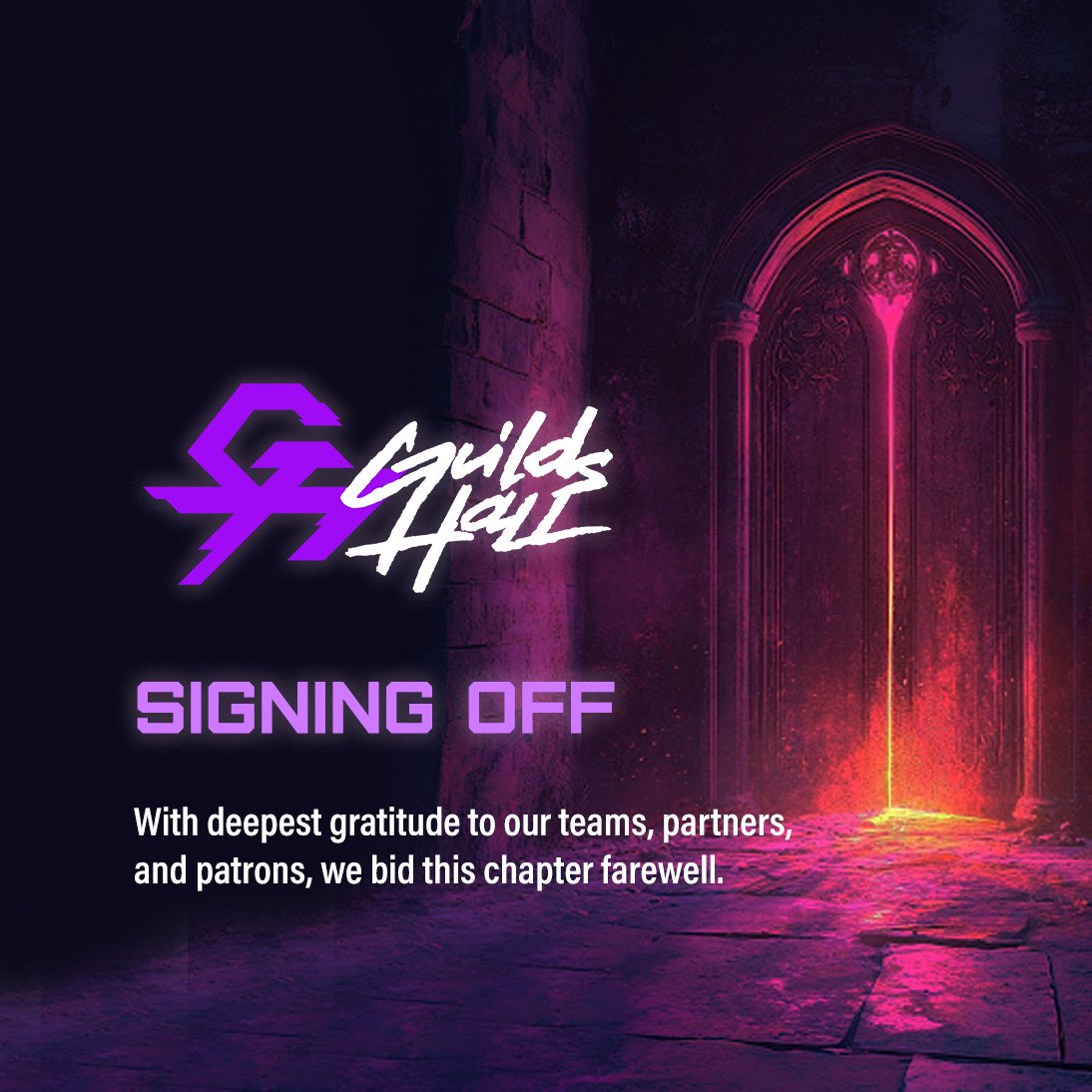 📢 Guilds Hall Announcement 📢

After a highly impactful year of connecting guilds and games, YEY’s Guilds Hall program will be sunsetted as part of a strategic decision to explore new ideas and possibilities in web3.

@yeytechnologies will continue to support our Guild and Game