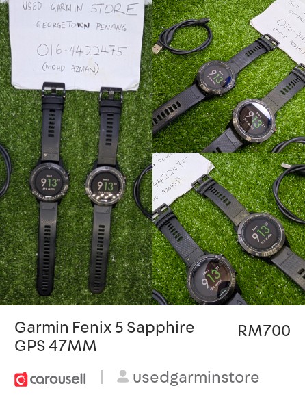 _azm4n_'s tweet photo. Check out 'Garmin Fenix 5 Sapphire GPS 47MM', available at RM700 on #Carousell: https://t.co/2p3YtONzNb https://t.co/wKRv9O39Fb