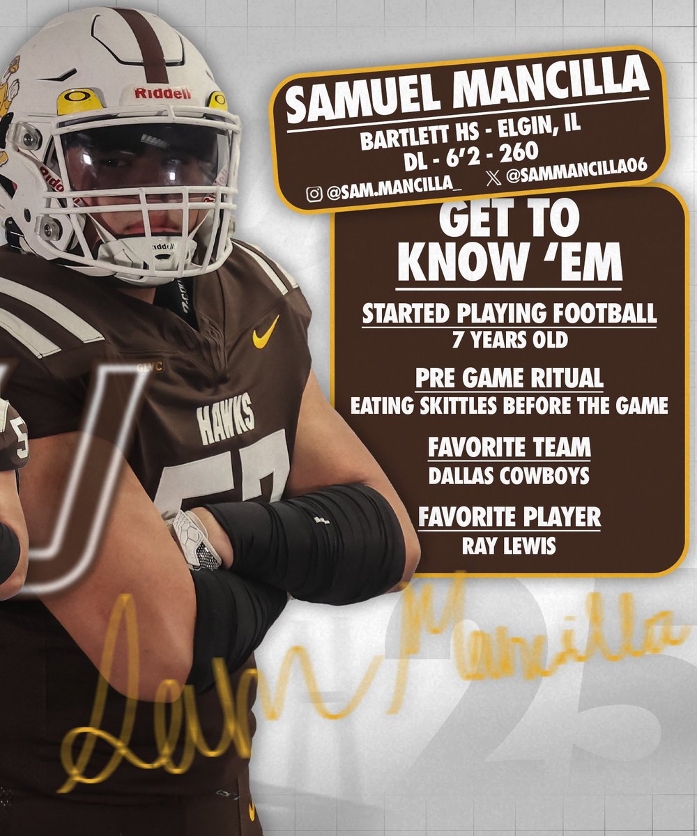 Quincy University Football (@quhawksfootball) on Twitter photo Hawk Nation, let's welcome Defensive Line, Samuel Mancilla <a href="/SamMancilla06/">Samuel Mancilla</a>, from Bartlett High School to the Gem City! Hawk Nation, let's welcome Defensive Line, Samuel Mancilla <a href="/SamMancilla06/">Samuel Mancilla</a>, from Bartlett High School to the Gem City!