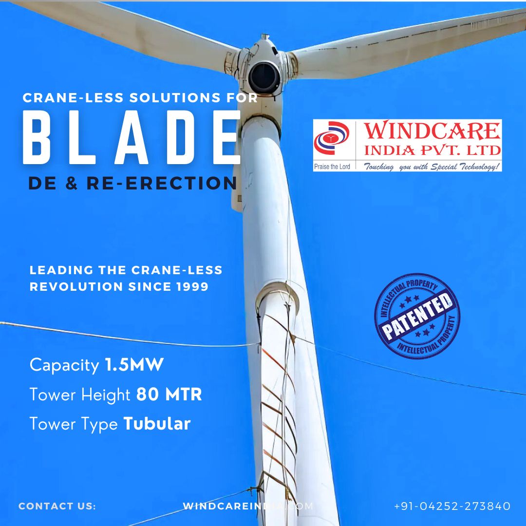 Windcareindia's tweet image. We extend our heartfelt appreciation to the entire team for their exceptional dedication in completing the Blade Replacement project for a leading wind energy company. 
#windcareindia #componentreplacement #windenergy #windpower #windturbines #renewableenergy