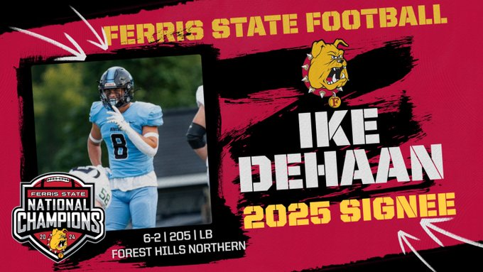 TheD_Zone's tweet photo. Forest Hills Northern 2025 MLB/OLB Ike De Haan has signed with Ferris State

https://t.co/5QJFeThGXh https://t.co/3D9uMOCOee