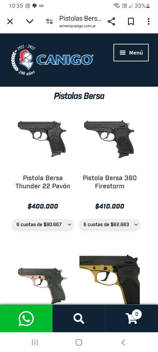 NikiNikitaLiana's tweet photo. La Bersa anda bien, para más placer tenes la Glock, miren este lugar, te las venden en cuotas, a mi criterio es una gran inversión. https://t.co/Bmh2W5q8QU