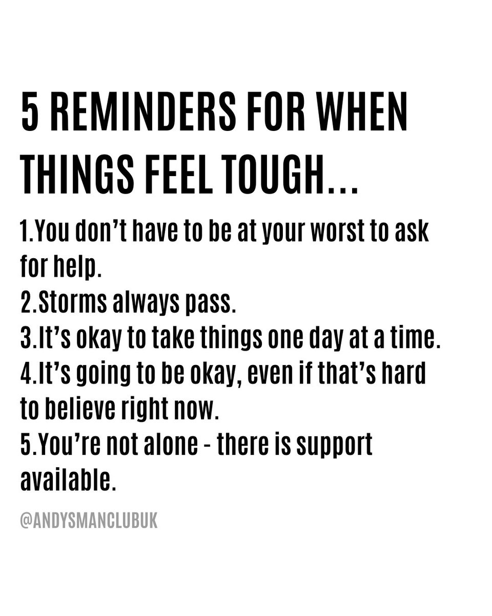 What would you say to a mate who was struggling?

If you need support right now…
Please call the Samaritans on 116 123 or text SHOUT to 85258 for dedicated text support.
If you need urgent help or are at risk of harming yourself please  contact the emergency services. ❤️