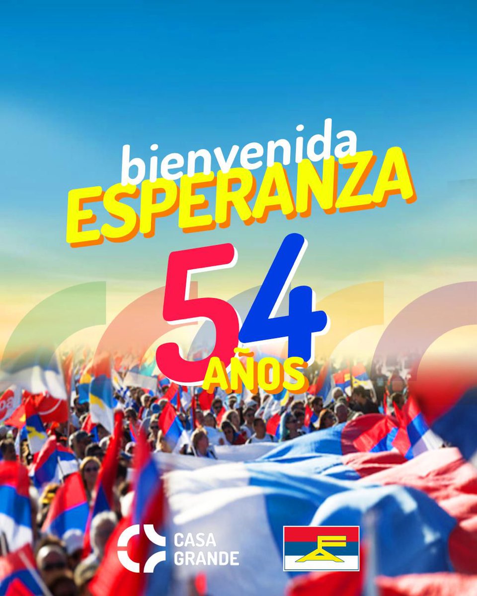 🔴🔵⚪️ ¡54 años de lucha, sueños y futuro! 

Celebramos este aniversario del Frente Amplio con la misma convicción con la que nacimos: transformar la vida de quienes más lo necesitan, hacer de Uruguay un país más justo y garantizar que la esperanza nunca se apague.

#54AñosFA