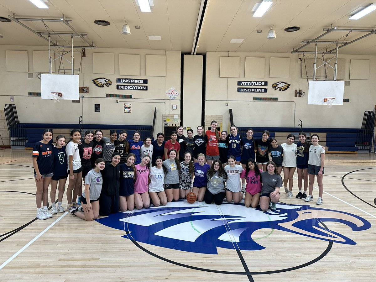 Clinic time! Yesterday our varsity girls basketball team held an awesome practice with our girls middle school teams. 🏀🦅 #WeAreBethpage