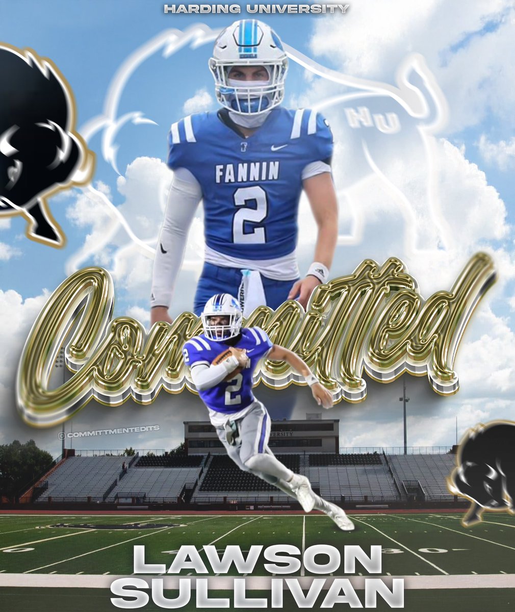 Lawson Sullivan (@lawsonsullivan2) on Twitter photo 100% committed #HonorGod #CodeBlack #GoBisons AGTG✝️
Thank you <a href="/Fannincountyfb/">Fannin County Football</a> for an incredible 4 years. Excited for this next chapter! 100% committed #HonorGod #CodeBlack #GoBisons AGTG✝️
Thank you <a href="/Fannincountyfb/">Fannin County Football</a> for an incredible 4 years. Excited for this next chapter!