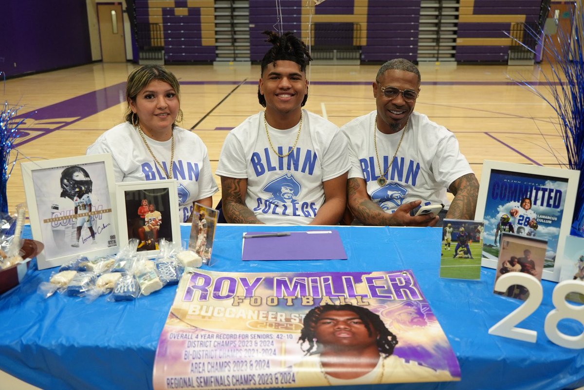 Congratulations to <a href="/MillerBucNation/">CC Roy Miller HS Football</a> football on signing a record 9 senior players to college! 🏈#RecruitTheCoast 

<a href="/UTRGVFootball/">UTRGV Football</a>
Broderick Taylor
Corey Holmes
<a href="/BlinnAthletics/">Buccaneer Sports</a> 
Trevor Long
Steven Richardson
Lamarcus Cullum
Eathan Vela
George Simmons
Devin Cage
Delson Cavaness