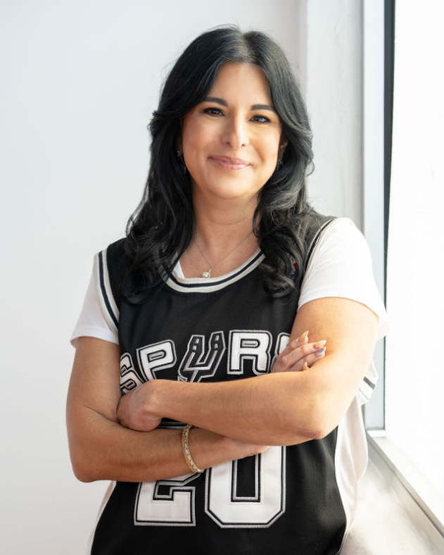 VisageCoLab's tweet photo. 🏀 Leading with Passion &amp; Innovation! 🚀

Our fearless leader, CEO &amp; Owner Kathy Brown, is rocking her Spurs jersey with pride as she continues to lead Visage Collaborative to victory this year! 

We can’t wait to share what’s coming next—stay tuned! 🎬✨ https://t.co/zcA4L5ZiAJ