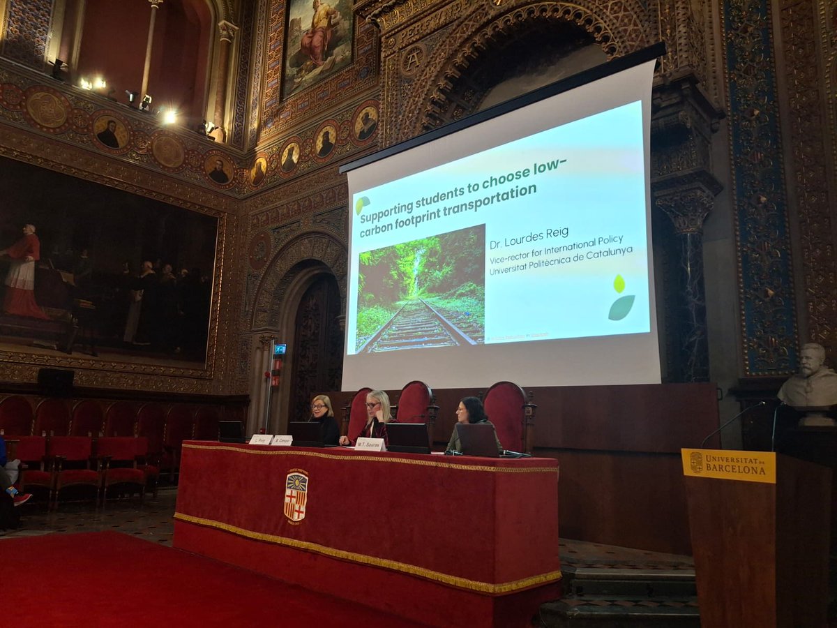The UPC participates in the #StudentMobilitySummit 2025, a gathering of experts &amp; peers to discuss balancing sustainability with internationalisation in student mobility.
Our Vice-rector gave a presentation about supporting students to choose low-carbon footprint transportation.