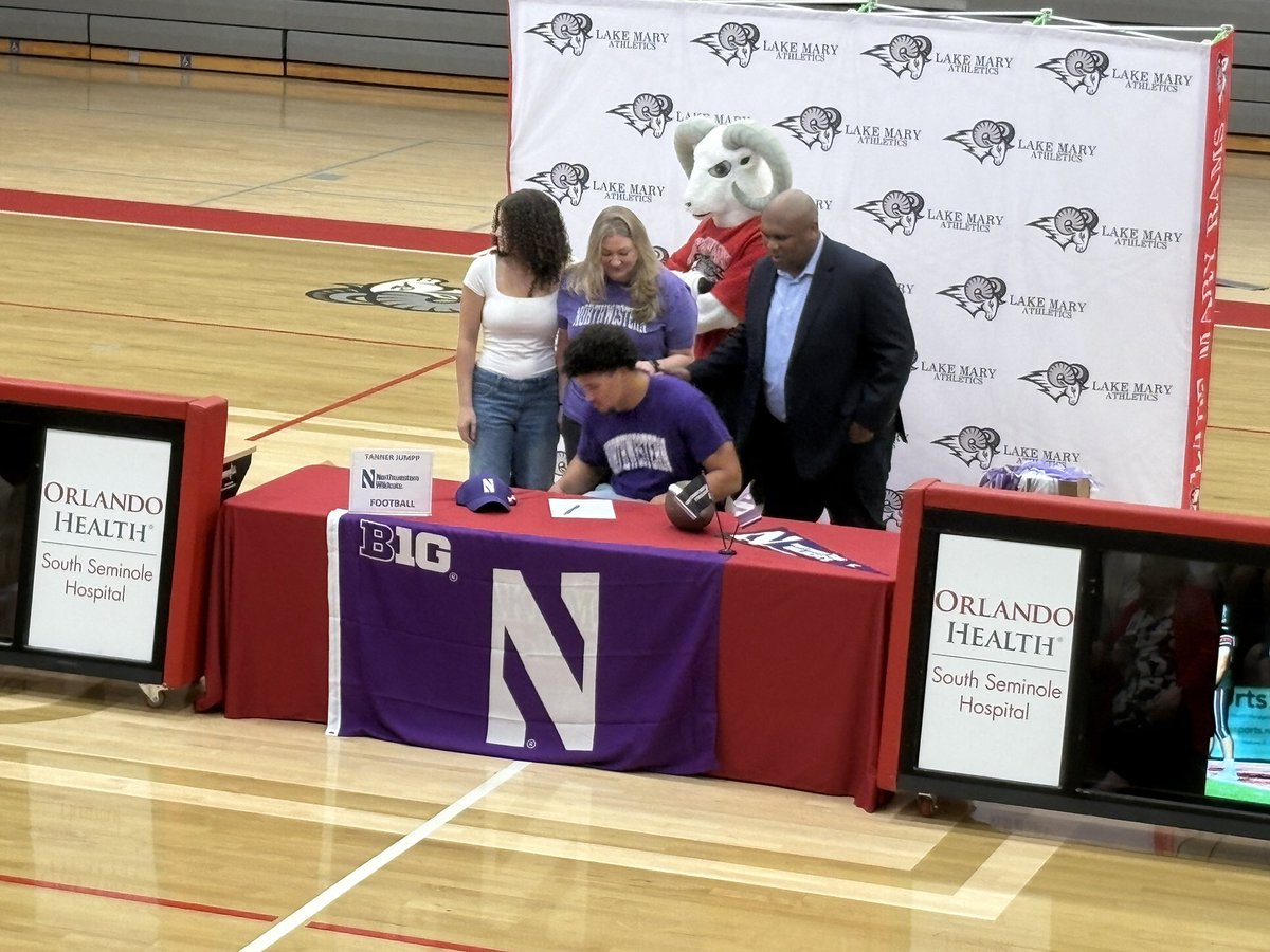 Congrats to OL/DL <a href="/TannerJumpp/">Tanner Jumpp</a> who signed with Northwestern today to play DL!  Long time Rams will see dad in this picture and know this makes 2 generations of D1 players from the Jumpp family.