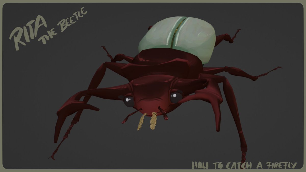 CrystalMeshDevs's tweet photo. Another one of our friendly animals. This is Rita the beetle. If you're quick enough you can jump onto her back and she'll take you for a ride. 
#gamedev #indiedev #blender #3Dart #cozygame #platformer #stylized https://t.co/LWGOtCNOrz