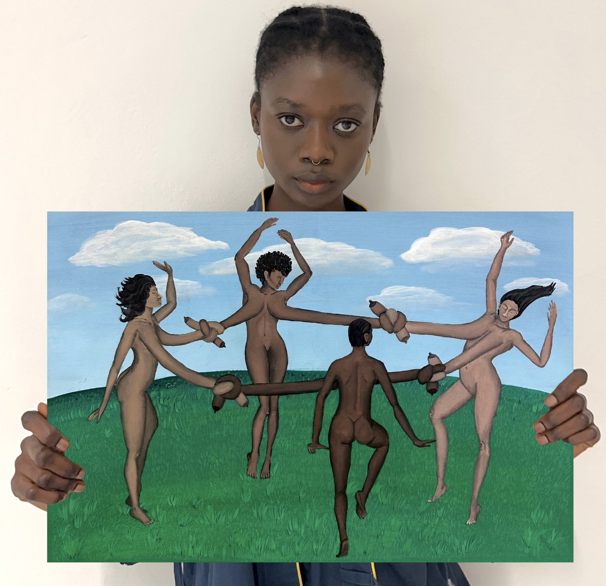 I draw a lot of my inspiration from pain, but I want to paint more joy, more beauty, more happiness. As I work to shift my mind and my life toward a lighter, more vibrant state, I want my art to reflect that transformation. How would you name this piece ?