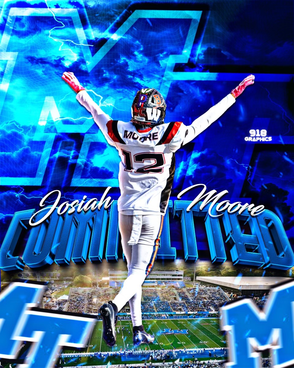 Josiah Moore (@josiahhmoore1) on Twitter photo AGTG🙌‼️ Excited to announce my commitment to MTSU <a href="/MT_FB/">Middle Tennessee Football</a> ‼️Thankful for all who were part of my journey--can't wait to see what the future holds‼️🙌#committed <a href="/coach_b_lewis30/">Bryce Lewis</a> <a href="/CoachDerekMason/">Derek Mason</a> <a href="/coach_monaco/">Coach Tyler Monaco</a> <a href="/stewdg1/">Brian Stewart</a> <a href="/NatlPlaymkrsAca/">NatlPlaymkersAcademy</a> <a href="/BuckFitz/">NPA/SUPERMAX 100</a> <a href="/BallHawkU/">BallHawkU 🏈🦅</a> <a href="/NCEC_Recruiting/">NPA</a> AGTG🙌‼️ Excited to announce my commitment to MTSU <a href="/MT_FB/">Middle Tennessee Football</a> ‼️Thankful for all who were part of my journey--can't wait to see what the future holds‼️🙌#committed <a href="/coach_b_lewis30/">Bryce Lewis</a> <a href="/CoachDerekMason/">Derek Mason</a> <a href="/coach_monaco/">Coach Tyler Monaco</a> <a href="/stewdg1/">Brian Stewart</a> <a href="/NatlPlaymkrsAca/">NatlPlaymkersAcademy</a> <a href="/BuckFitz/">NPA/SUPERMAX 100</a> <a href="/BallHawkU/">BallHawkU 🏈🦅</a> <a href="/NCEC_Recruiting/">NPA</a>