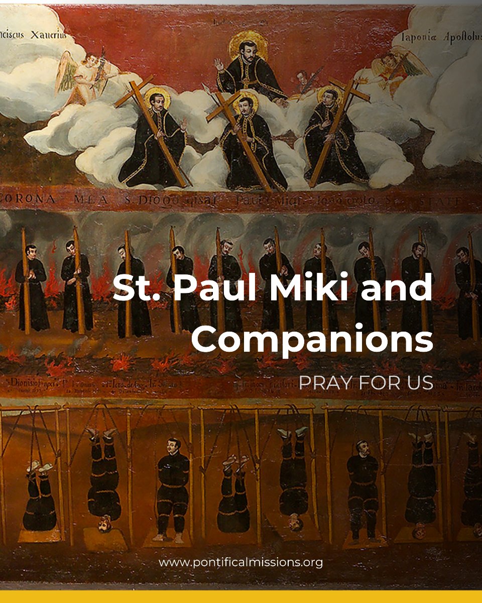 TPMS_USA's tweet photo. Today, we remember St. Paul Miki and his companions, 26 martyrs who gave their lives for Christ in Japan. Their faith and courage inspire us to live and share the Gospel boldly, even in the face of challenges.

#StPaulMiki #MartyrsOfJapan #UnitedInMission #TPMS https://t.co/vKFPvPyRHo