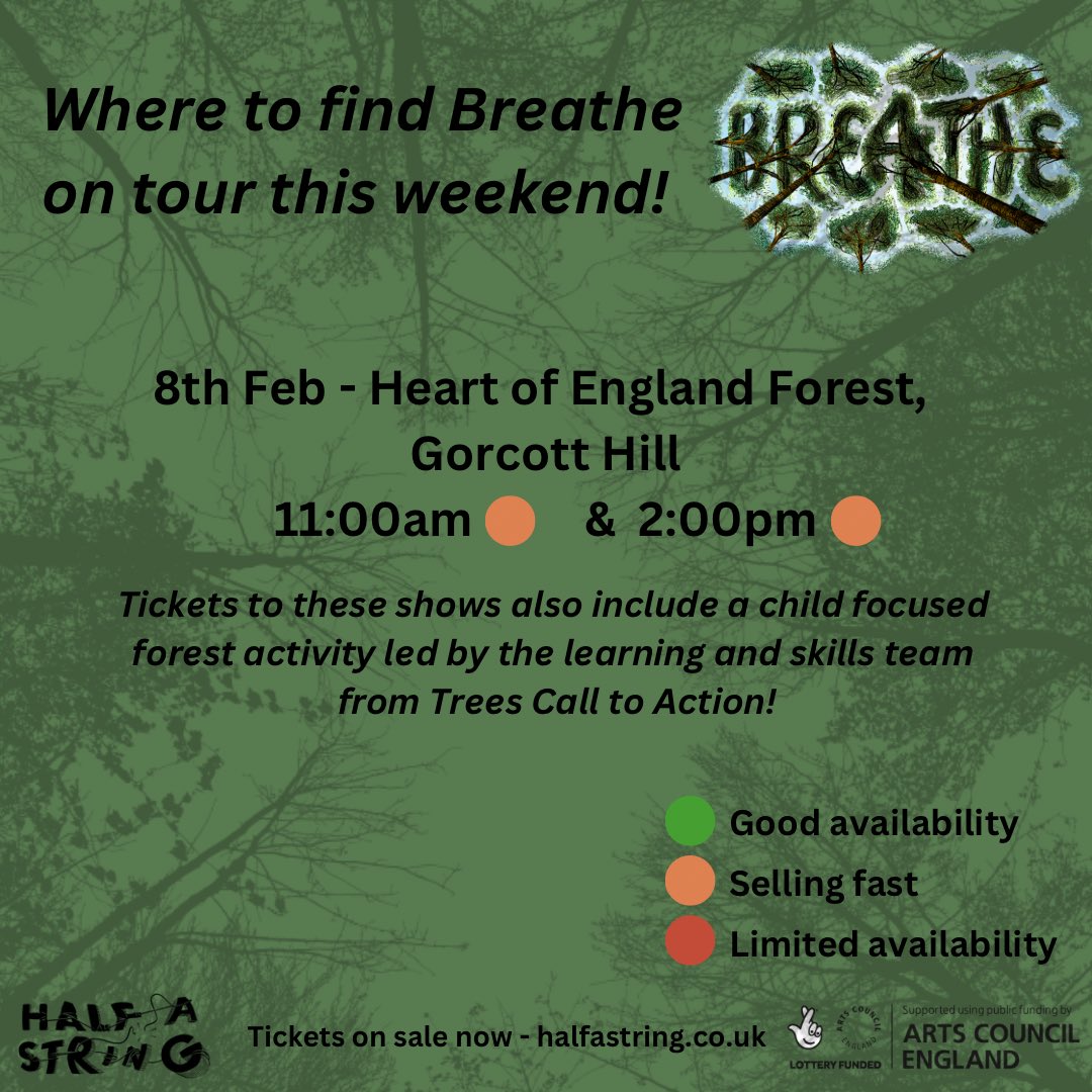 We’ve added an extra tour date! Catch us on Saturday at the Heart of England Forest in Gorcott Hill! Tickets include a workshop led by the Trees Call to Action team🌿🌱

Tickets here: eventbrite.co.uk/e/breathe-a-th…