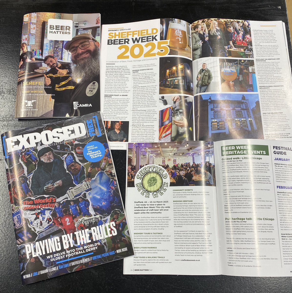 Sheffield Beer Week (@sheffbeerweek) on Twitter photo Have you seen the #SheffBeerWeek features in Sheffield’s <a href="/shfCAMRA/">Sheffield CAMRA</a> Beer Matters magazine & <a href="/ExposedMagSheff/">Exposed Magazine</a> 🎉🍺 ….? Pick up copies, have a read & start planning 📝 More events being added each week!
sheffieldbeerweek.co.uk/sheffield-beer… Have you seen the #SheffBeerWeek features in Sheffield’s <a href="/shfCAMRA/">Sheffield CAMRA</a> Beer Matters magazine & <a href="/ExposedMagSheff/">Exposed Magazine</a> 🎉🍺 ….? Pick up copies, have a read & start planning 📝 More events being added each week!
sheffieldbeerweek.co.uk/sheffield-beer…