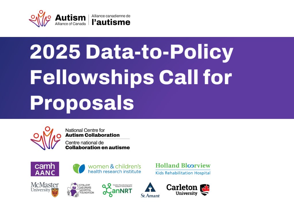 Canadian Neurodevelopmental Research Training (@cannrt_canfrn) on Twitter photo The 2025 <a href="/AllianceAutism/">Autism Alliance of Canada</a> Data-to-Policy Fellowship is your chance to gain hands-on experience, collaborate with community organizations, and shape autism policies in Canada.
Learn about CanNRT's involvement & apply today!
Deadline: February 16, 2025
š cannrt.ca/announcing-the⦠The 2025 <a href="/AllianceAutism/">Autism Alliance of Canada</a> Data-to-Policy Fellowship is your chance to gain hands-on experience, collaborate with community organizations, and shape autism policies in Canada.
Learn about CanNRT's involvement & apply today!
Deadline: February 16, 2025
š cannrt.ca/announcing-theā¦