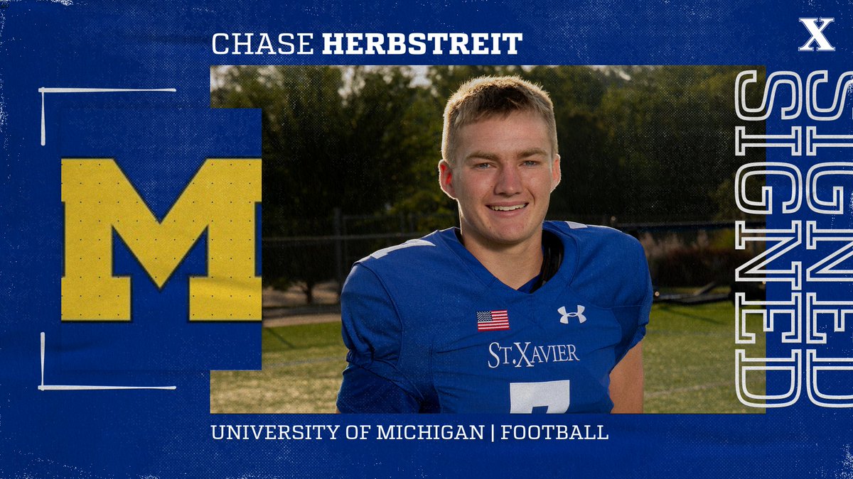 Cincy St. X Sports (@stxsports) on Twitter photo Congratulations to Chase Herbstreit on his commitment to play Football at the University of Michigan!
#AMDG | <a href="/StXFB/">Bomber Football</a> Congratulations to Chase Herbstreit on his commitment to play Football at the University of Michigan!
#AMDG | <a href="/StXFB/">Bomber Football</a>