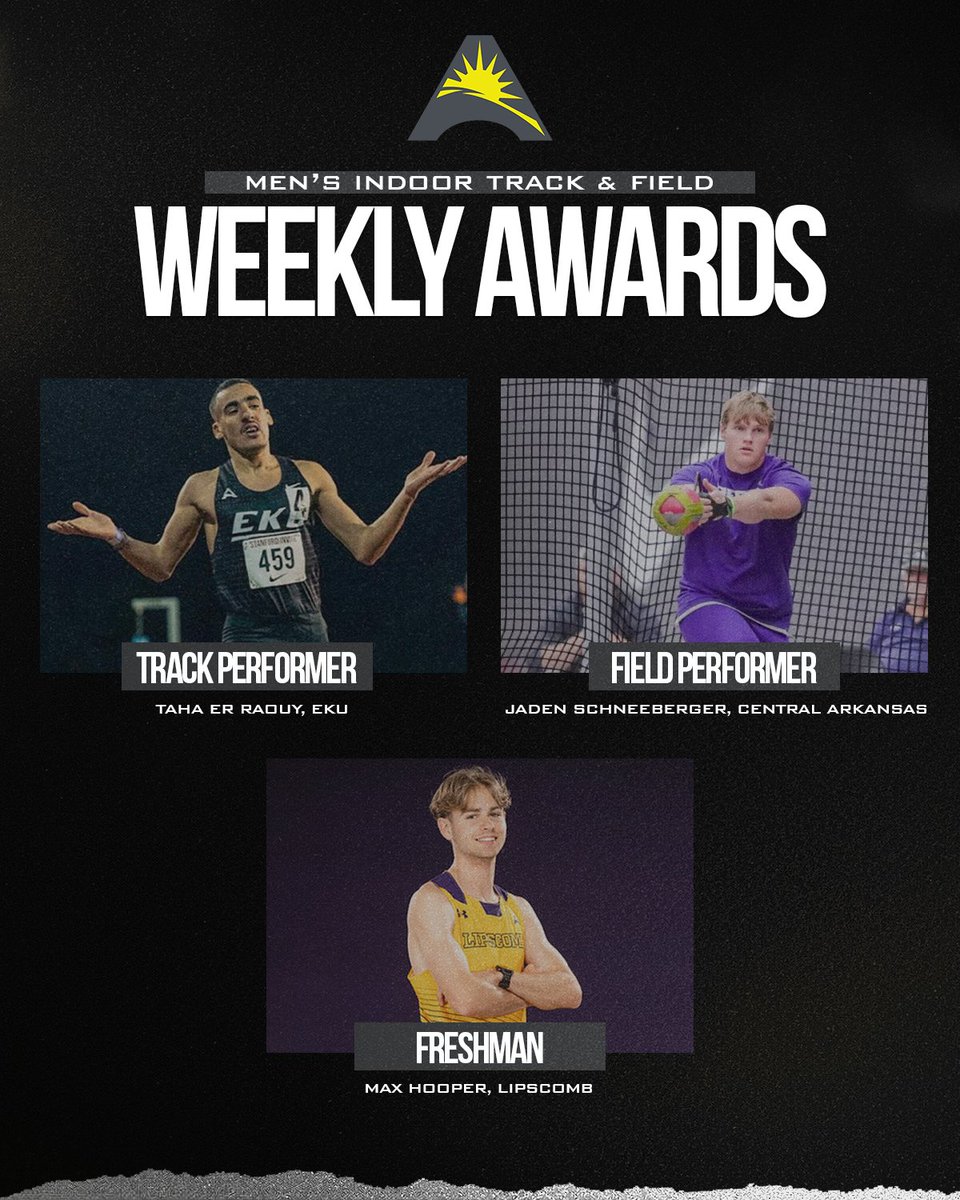 ASUNSports's tweet photo. Meet your #ASUNTF Weekly Award winners! 👏👏

🔗https://t.co/DCnMMvsix2
🔗https://t.co/dPqshGt80C
