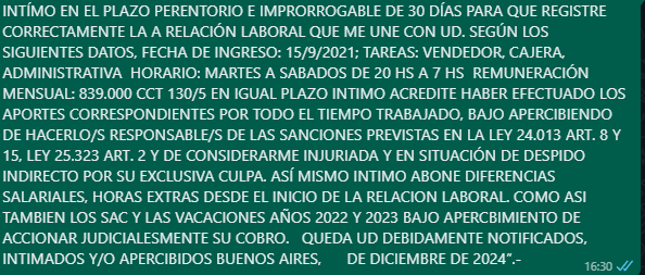 BlingeCJS's tweet photo. @Ciphreak @elcabezaglande @____f____1 @t3mp3rl3y @EsTendenciaEnX Por ejemplo, esto que te pase es el intimo al empleador por tener en negro a un amigo (estudio derecho) y porque le pagaban en transferencia se puede reclamar cuanto le debe dar de indemnización por el despido entendes. Por eso se maneja en efectivo. https://t.co/n4cYBPCpqI