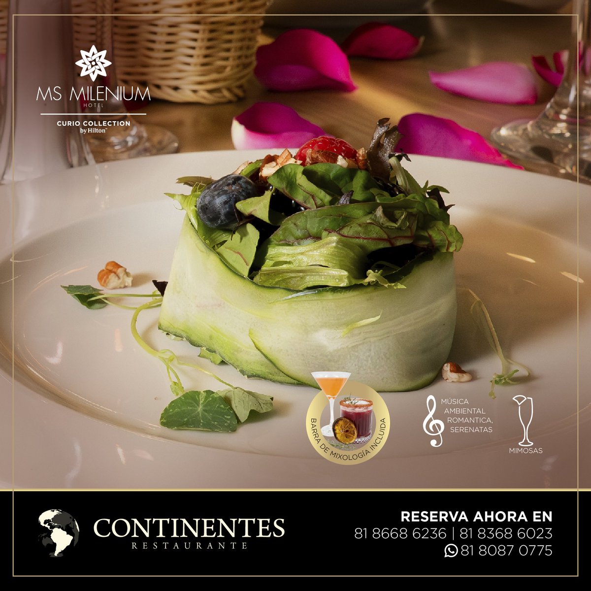 ms_milenium's tweet image. ✨ Celebra el amor con una Cena Romántica inolvidable.

Este 14 de febrero, vive una velada exclusiva en Continentes Restaurante con buffet gourmet:

📍 MS Milenium Monterrey
📲 Reserva: wa.link/jg0n4k
📞 81 8368 6000 (código PROMO MILENIUM)
#SanValentín #CenaRomántica