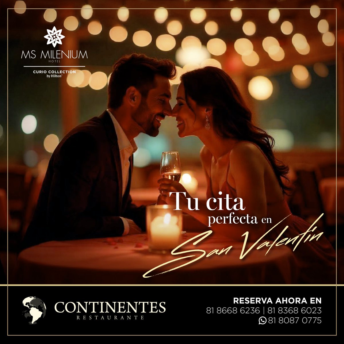 ms_milenium's tweet image. ✨ Celebra el amor con una Cena Romántica inolvidable.

Este 14 de febrero, vive una velada exclusiva en Continentes Restaurante con buffet gourmet:

📍 MS Milenium Monterrey
📲 Reserva: wa.link/jg0n4k
📞 81 8368 6000 (código PROMO MILENIUM)
#SanValentín #CenaRomántica