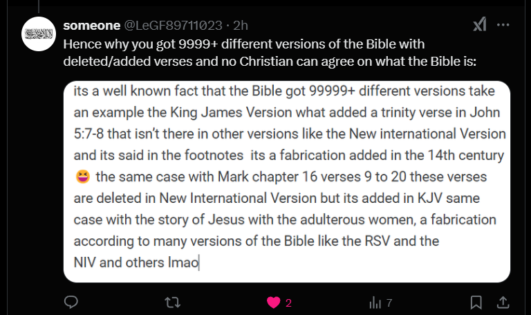 LeGF89711023's tweet photo. @SavChristIsLord @IreneIrene002 @ireneeirene1 @doctorsaeed5 @daliahmmam @bwmmd7886366971 @ahmad_alshabibi @as1409 @menisy78 @alqmszkrya3 @ahmedalbusmait @ahmedic_7 @Alexanderr9y @alsa3iq @azeeeee_4_4 @BNTFHD8888 @hashemuf1 @Fn63200171 @ElAs48035 @EFGH1100 @Lol677643328438 @manwyyl23625 @MFHD202111 @Mnds127 @Dl123ddd @Alarqb37 @JAlyamani @Kh0lediq @kh5led__ @krymrft16 @Timor_hunt_sec @KemetKemet86983 @Lion_Otaiba511 @Samsan855490 @SarabJadeed @KoftesGirgis @Abdalla10057673 @muahadabdullah0 @khadi45ja7 @QueenQueen1063 @DrEiiiid @marcelineop10 @rr1rrd @Secularism30 @3_icare @AdhamKh14914384 @Bullus313 I just proved in the tweets below admitted by your scholars that the Bible is distorted its a well known fact , you didn't answer, another idio✝️thinks Uthman burnt the Quran 🤣 Uthman only burnt personal copies that contain exegesis and Hadiths written along with the verses 1/2 https://t.co/ehzqeWJ2uo