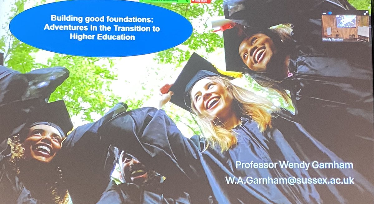 Excellent professorial lecture by <a href="/ProfWGarnham/">Prof. Wendy Garnham</a>  <a href="/SussexUni/">University of Sussex</a> on building good foundations into HE 👏👏