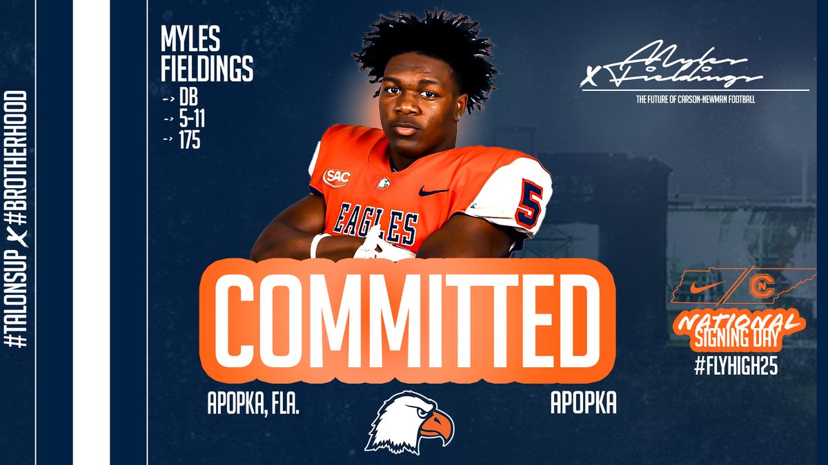 Carson-Newman Football (@cnfootball) on Twitter photo ποΈ #οΈβ£5οΈβ£2οΈβ£
Myles Fieldings β DB β 5-11 β 175 β Apopka, Fla. β Apopka
π bit.ly/2025CNnsd
#CNNSD25 x #FlyHigh25 | #TalonsUp x <a href="/cnfootball/">Carson-Newman Football</a> x #Brotherhood ποΈ #οΈβ£5οΈβ£2οΈβ£
Myles Fieldings β DB β 5-11 β 175 β Apopka, Fla. β Apopka
π bit.ly/2025CNnsd
#CNNSD25 x #FlyHigh25 | #TalonsUp x <a href="/cnfootball/">Carson-Newman Football</a> x #Brotherhood