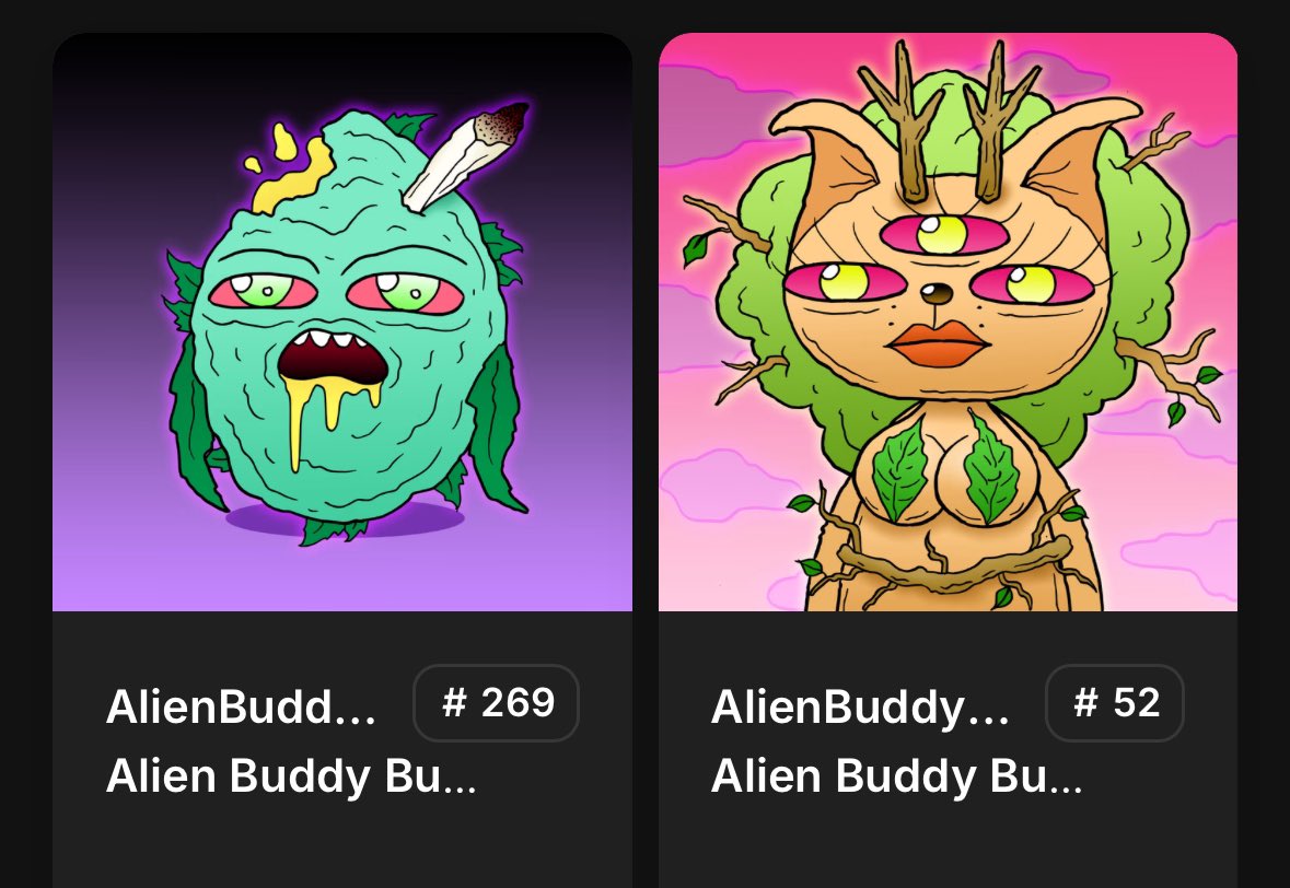 ZaThomas42's tweet photo. Hey, hey, hey, hey! 🔥Successful Wednesday is behind me! One secondary sale and the other is a won auction! 
I'm happy to have 30 👽  in my collection so far! Join the @AlienBuddyBuds family before it's too late! https://t.co/rVQbatav5z