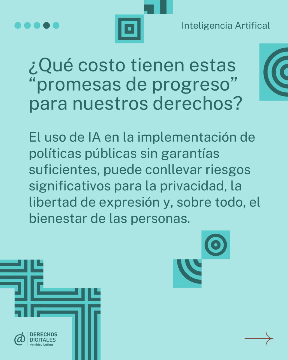 derechosdigital's tweet photo. La IA en las políticas públicas de América Latina sin garantías suficientes puede conllevar riesgos para la privacidad, la libertad de expresión y el bienestar de las personas.

Analizamos 10 casos y encontramos riesgos que amenazan nuestros derechos.

🔗 https://t.co/peg0AK82ju https://t.co/bQwBs9s6V6