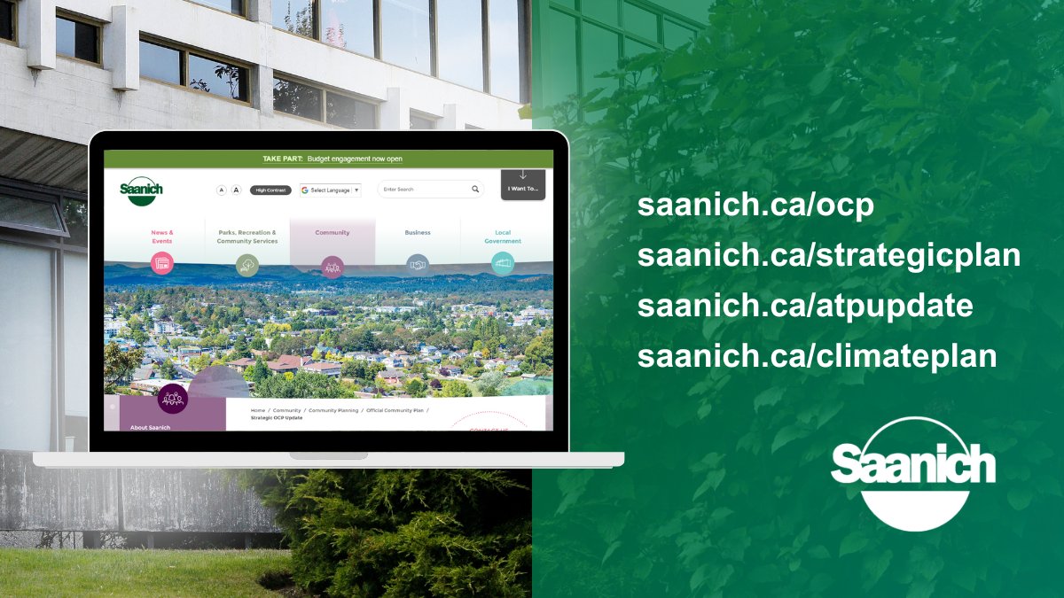 Did you know we have community plans &amp; policies in place that help guide growth &amp; change within our municipality? 👇

OCP: Saanich.ca/ocp
Strategic Plan: Saanich.ca/strategicplan
Active Transportation Plan: Saanich.ca/atpupdate
Climate Plan: Saanich.ca/climateplan