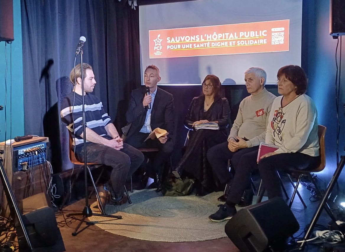 PCFParis18's tweet image. Ce soir, dans le XVIIIe arrondissement de Paris, à deux pas de Bichat, le PCF avec @IanBrossat et la CGT tiennent un meeting pour dire NON à la fermeture des hôpitaux Bichat et Beaujon.
Vive la santé publique et universelle !
