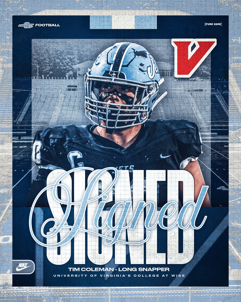 JCJetsFootball's tweet photo. Congratulations to Long Snapper Time Coleman for signing with UVA-Wise Today!
@TimColemanTBONE
@UVAWiseCavsFB
#BuiltOnCountyLine #NextLevelJets https://t.co/qvI1oR6x1B