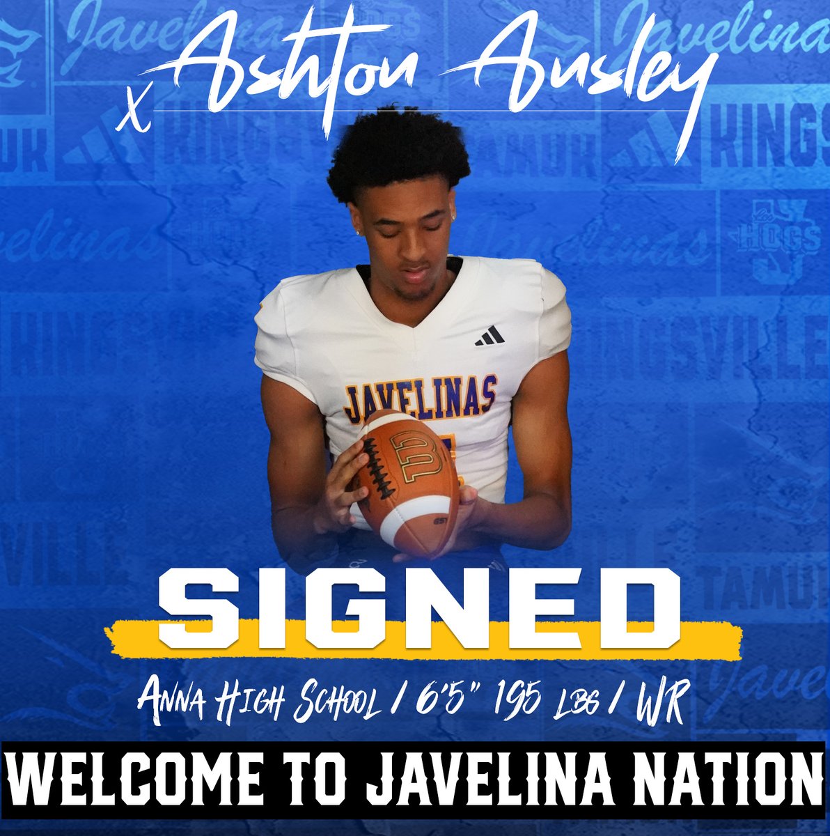 TAMUK Javelina Football (@javelinafb) on Twitter photo Loading up on shiny new weapons to #ThrowTheDamnBall to
Welcome to Javelina Nation, <a href="/AshtonAnsley/">Ashton Ansley</a>
#GoJavelinas #NSD2025 Loading up on shiny new weapons to #ThrowTheDamnBall to
Welcome to Javelina Nation, <a href="/AshtonAnsley/">Ashton Ansley</a>
#GoJavelinas #NSD2025