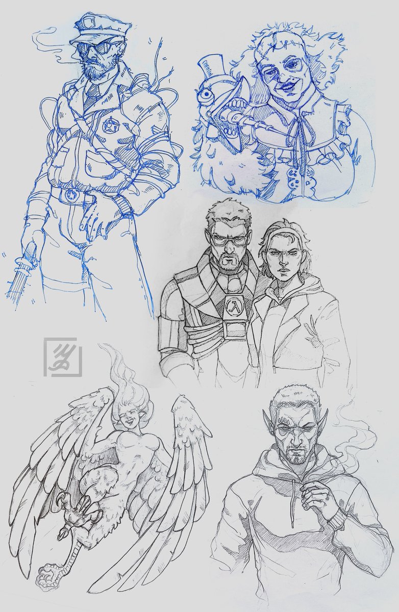 Guys, I'm alive, I'm fine.🖐️ I'm sorry there are no posts here. My work and my real life are eating up all my time. Here's some sketches I did at work.
#halflife #TheOutlastTrials #OC