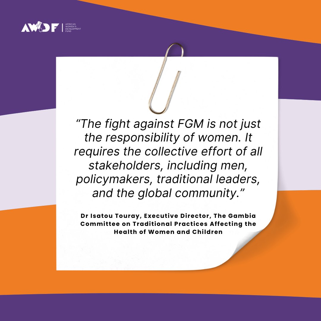 African Women's Development Fund (@awdf01) on Twitter photo As we mark International Zero Tolerance day against FGM tomorrow, <a href="/DrIsatouTouray/">Isatou Touray</a>, Executive Director of <a href="/GamcotrapG/">Gamcotrap Gambia</a> shares a powerful reminder on the need for collection action to #EndFGM.
#Unite2EndFGM As we mark International Zero Tolerance day against FGM tomorrow, <a href="/DrIsatouTouray/">Isatou Touray</a>, Executive Director of <a href="/GamcotrapG/">Gamcotrap Gambia</a> shares a powerful reminder on the need for collection action to #EndFGM.
#Unite2EndFGM