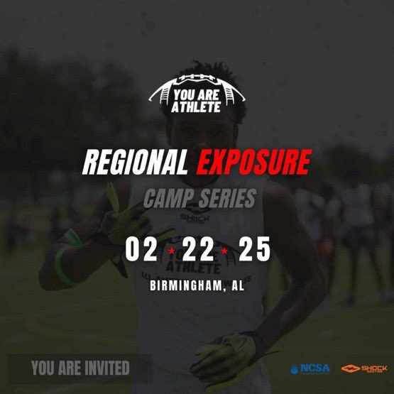 I am blessed to receive a camp invite from <a href="/youareathlete/">You Are Athlete</a> I am fully committed and ready to seize this opportunity!!