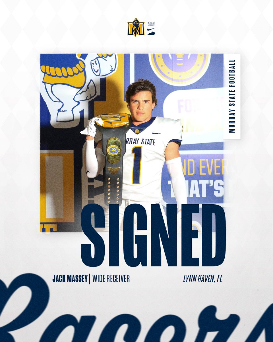 Murray State Football (@racersfootball) on Twitter photo ๐๐๐ก๐๐ค๐ข๐ ๐ฉ๐ค ๐ฉ๐๐ ๐๐๐ โ๏ธ
๐ชช <a href="/JackMassey33/">Jack Massey</a>
๐ 5โ9 // 175 lbs, Wide Receiver
๐ Lynn Haven, FL
#GoRacers๐ ๐๐๐ก๐๐ค๐ข๐ ๐ฉ๐ค ๐ฉ๐๐ ๐๐๐ โ๏ธ
๐ชช <a href="/JackMassey33/">Jack Massey</a>
๐ 5โ9 // 175 lbs, Wide Receiver
๐ Lynn Haven, FL
#GoRacers๐