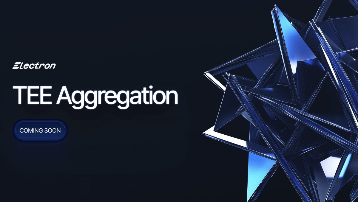 Electron is expanding into TEEs. Going forward, we will support TEE aggregation as well, along with ZK.

Why TEE's? A thread 🧵

TEEs are enabling a new &amp; unique class of applications based on a special cryptographic property => Performing computations on encrypted private data