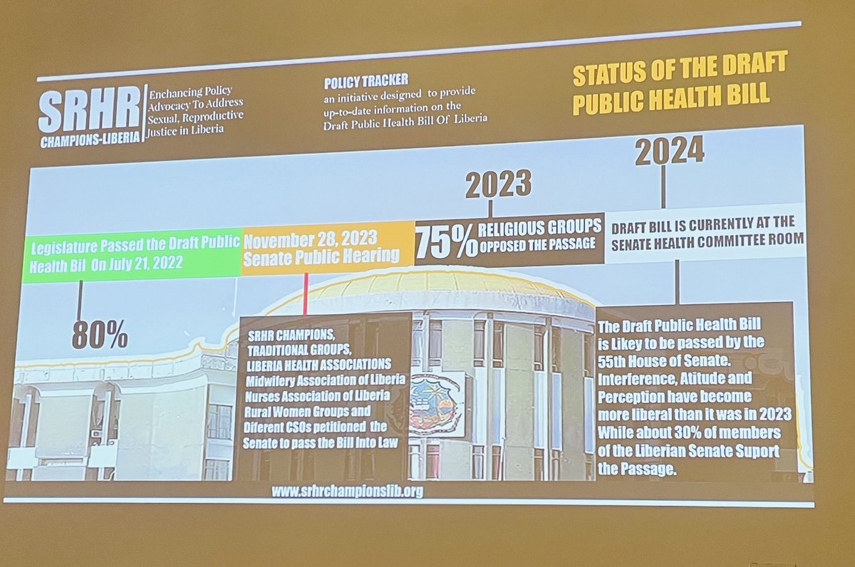 doris_omao's tweet image. From the #IamAPHRC series of trainings since 2021, @SRHRchampions Liberia have made significant strides in #SRHRadvocacy and engagement. @TitusPakalah emphasizes the efforts surrounding the #PublicHealthbill of #Liberia at the ongoing @aphrc end-of-project meeting in Monrovia.