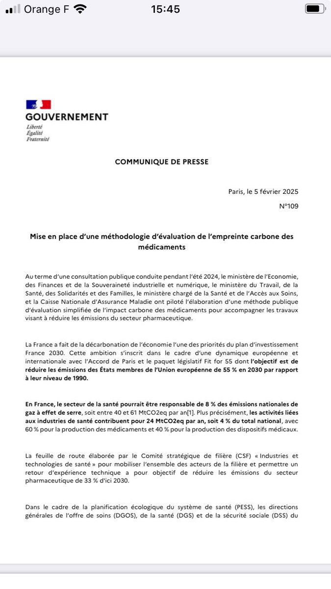 annehelene_c's tweet photo. [Empreinte carbone du médicament] Bientôt un #carbonescore sur les boîtes de #médicaments ? ⁦@leQPH_fr⁩ l’évoquait déjà en octobre dernier. ⁦@Assur_Maladie⁩ ⁦@LeemFrance⁩ ⁦@NereS_fr⁩ #teampharma https://t.co/0uHhlfqhAr