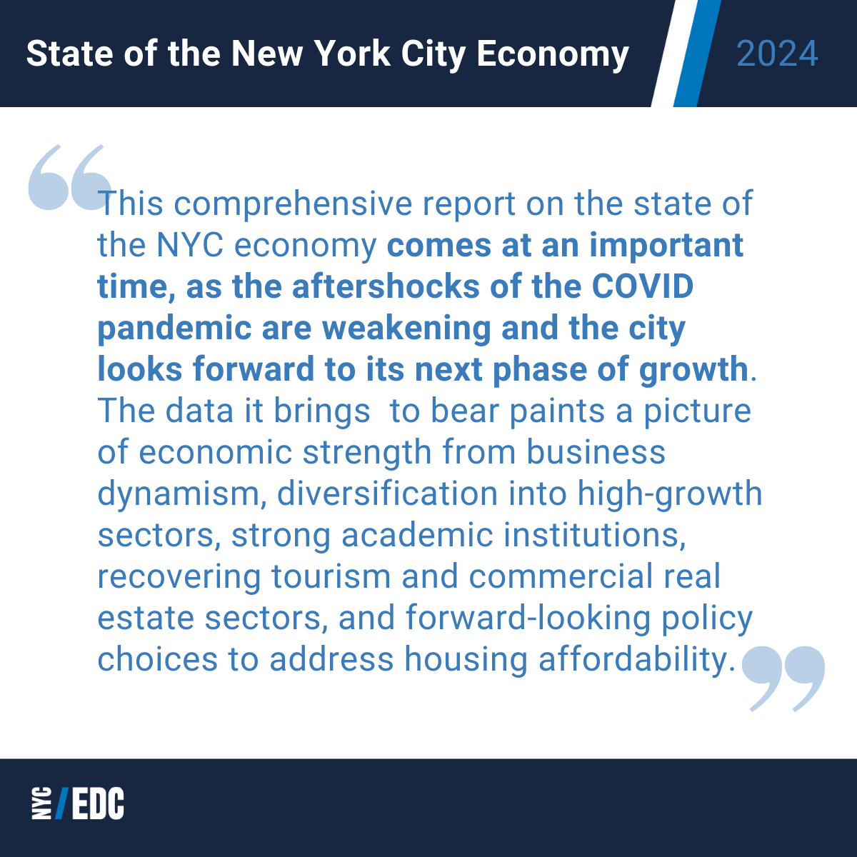 NYCEDC's tweet photo. The data from our State of the Economy report paints a picture of New York City's clear economic strength. Read more at https://t.co/arrBJ8Wqaw. https://t.co/sJzMdWwhIn