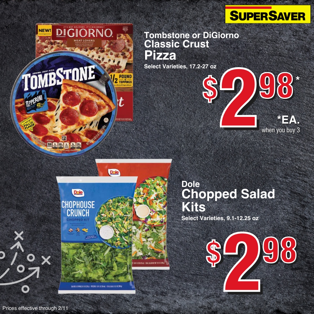 🏈 Big game, BIGGER savings! 🏆 Score winning deals in this week's ad and stock up on all your game-day favorites! 

View more in our weekly ad at super-saver.com/weekly-ad

#SuperSaver #BigGame #Football #Snacks #PartyFood #LocalGrocer