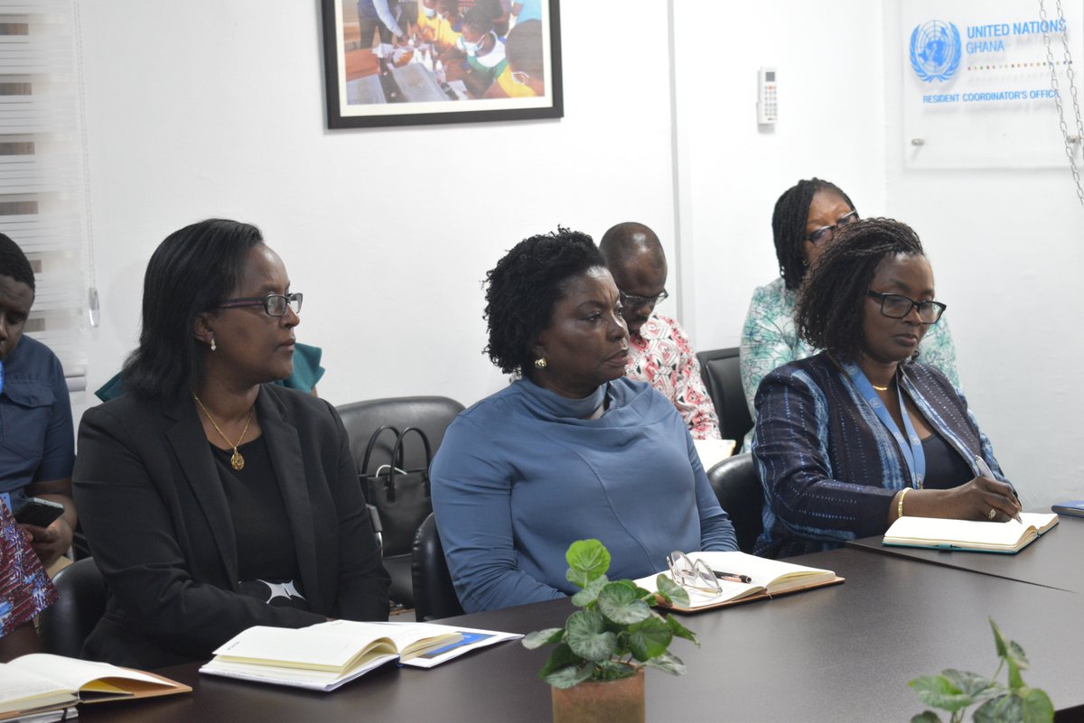 UNinGhana's tweet photo. The #UNinGhana🇬🇭 today met with the Minister for @MoGCSP_Ghana @naamomolartey in an effort to bolster collaboration &amp; coordination. 
Led by the Resident Coordinator, @charlesabani the UN is committed to supporting government priorities.
Read full story👉: https://t.co/mRrW2ixMDM https://t.co/JIbmQjA4du