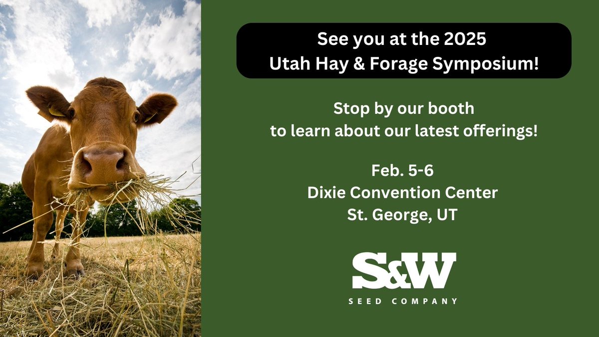 Will you be in St. George for the Utah Hay &amp; Forage Symposium? We will! Hope to see you there!!